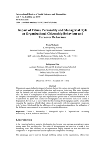 Impact of Values, Personality and Managerial Style on