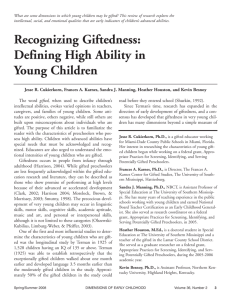 Recognizing Giftedness