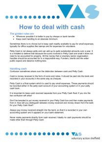 How to deal with cash - Voluntary Action Sheffield