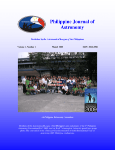 Philippine Journal of Astronomy - Astronomical League of the