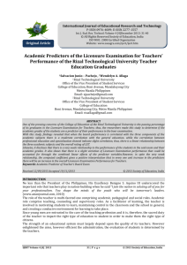 Academic Predictors of the Licensure Examination for Teachers