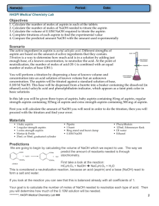 Aspirin Titration HASPI Student Lab