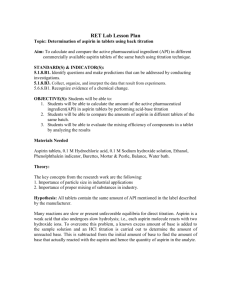 Determination of aspirin in tablets using back titration