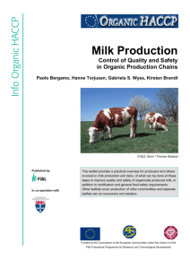 Milk Production, Control of Quality and Safety in Organic Production