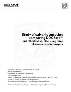 Study of galvanic corrosion comparing DOX