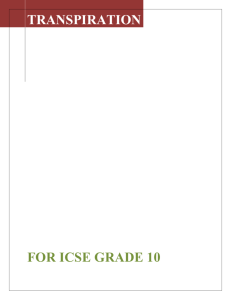 TRANSPIRATION FOR ICSE GRADE 10