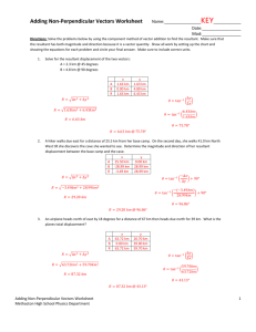 Adding Non-Perpendicular Vectors Worksheet