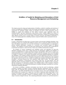 Chapter 5 GridSim: A Toolkit for Modeling and Simulation of Grid