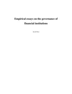 Empirical essays on the governance of financial institutions