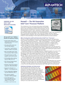 Haswell — The 4th Generation Intel® Core™ Processor