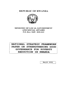 National Framework Paper on Good Governance,Rwanda