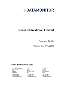 Research in motion - company profile