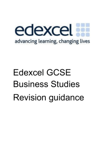 Edexcel GCSE Business Studies Revision
