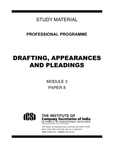 Drafting, Appearances and Pleadings