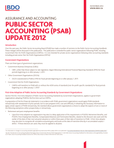 Public Sector Accounting (PSAB) Update 2012