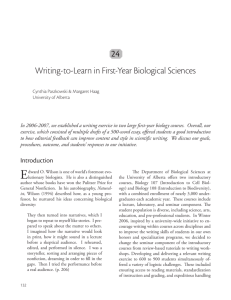 Writing-to-Learn in First-Year Biological Sciences