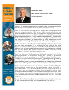 Page 1 Frederick W. Smith Chairman and Chief Executive Officer