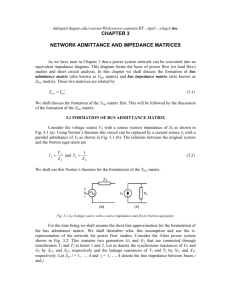 chapter 3 network admittance and impedance matrices