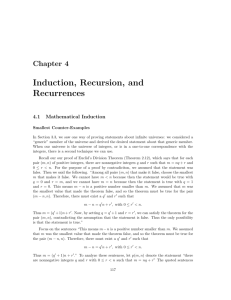 Induction, Recursion, and Recurrences
