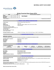 MATERIAL SAFETY DATA SHEET Windex Powerized Glass