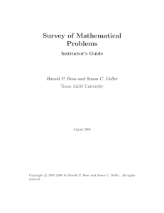 Survey of Mathematical Problems