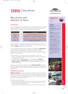 Recruitment and selection at Tesco