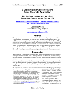 E-Learning and Constructivism: From Theory to Application