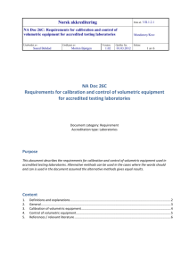 NA Doc 26C Requirements for calibration and control of volumetric