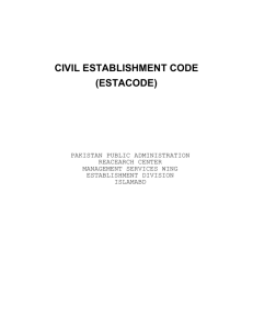 civil establishment code (estacode)