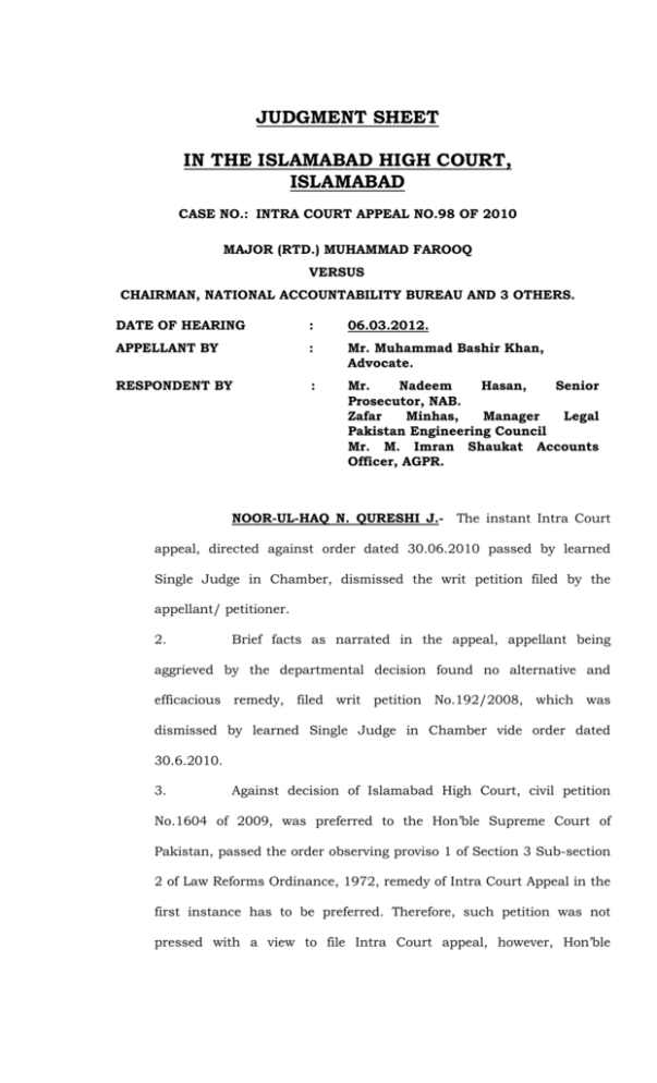 ICA. 98-2010 - Islamabad High Court