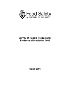 Survey of Noodle Products for Evidence of Irradiation 2005
