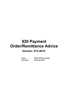 820 Payment Order/Remittance Advice