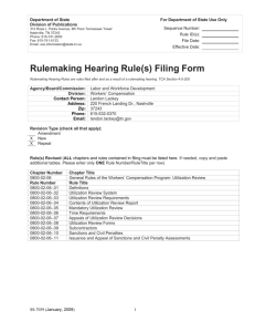 Rulemaking Hearing Rule(s) Filing Form