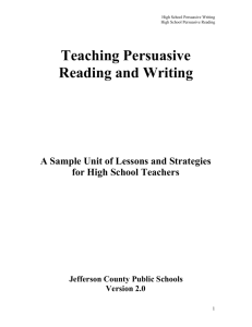 Teaching Persuasive Reading and Writing