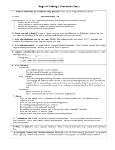 Steps to Writing a Persuasive Essay