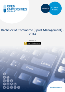 Bachelor of Commerce (Sport Management)