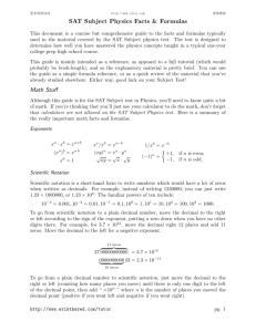 SAT Subject Physics Facts & Formulas Math Stufi