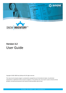 Snow Inventory Server- User Guide Version 3.2