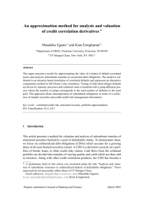 An approximation method for analysis and valuation of credit