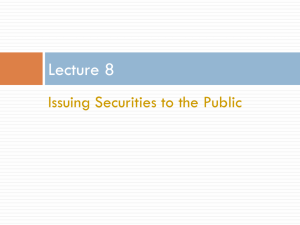 Issuing Securities to the Public