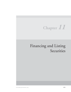 Chapter 11 Financing and Listing Securities
