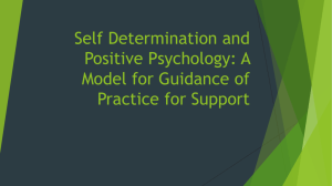 Self Determination and Positive Psychology: A Model for Guidance