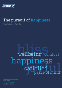 The pursuit of happiness - Melbourne Institute of Applied Economic
