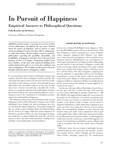 Kesebir, P., & Diener, E. (2008). In pursuit of happiness: Empirical