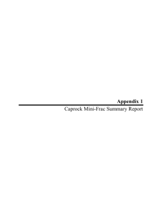 Appendix 1 Caprock Mini-Frac Summary Report
