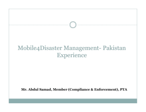 Mobile4Disaster Management- Pakistan Experience