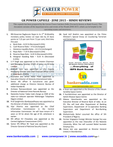 GK POWER CAPSULE - JUNE 2015 – HINDU