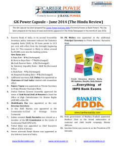 GK Power Capsule – June 2014 (The Hindu Review)