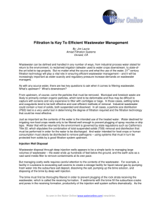 9/2009 - Filtration Is Key To Efficient Wastewater Management
