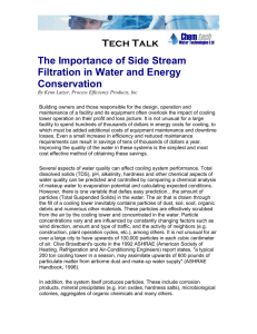 The Importance of Side Stream Filtration in Water and Energy